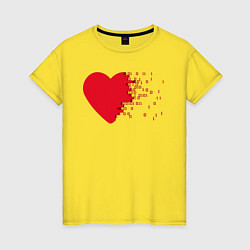 Футболка хлопковая женская Сердце, цвет: желтый