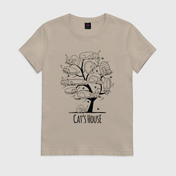 Женская футболка Кошачий дом