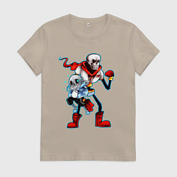 Футболка хлопковая женская UNDERTALE, цвет: миндальный