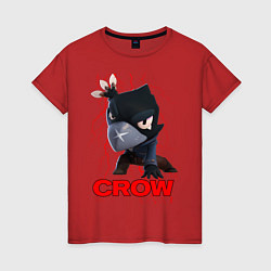 Футболка хлопковая женская Brawl Stars CROW, цвет: красный