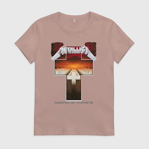 Женская футболка Metellica - master of puppets / Пыльно-розовый – фото 1