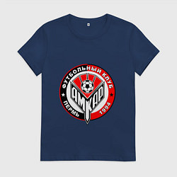 Футболка хлопковая женская ФК Амкар Пермь, цвет: тёмно-синий