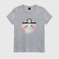 Футболка хлопковая женская Подарок стоматологу, цвет: меланж