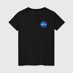 Футболка хлопковая женская NASA, цвет: черный