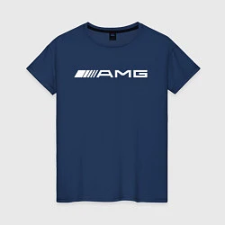 Футболка хлопковая женская MERCEDES AMG, цвет: тёмно-синий
