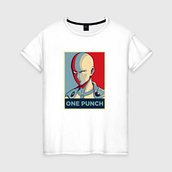 Футболка хлопковая женская ONE-PUNCH MAN, цвет: белый