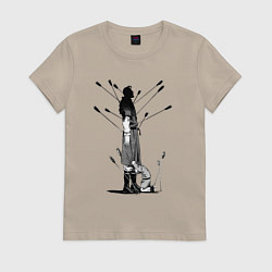 Футболка хлопковая женская Vinland saga, цвет: миндальный