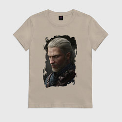 Футболка хлопковая женская ВЕДЬМАК, цвет: миндальный