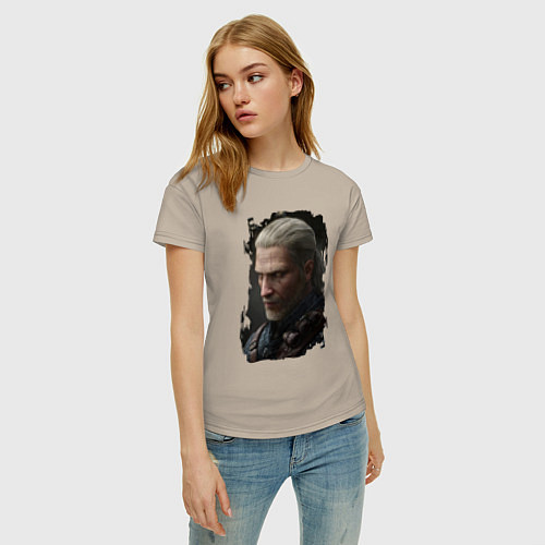 Женская футболка ВЕДЬМАК / Миндальный – фото 3