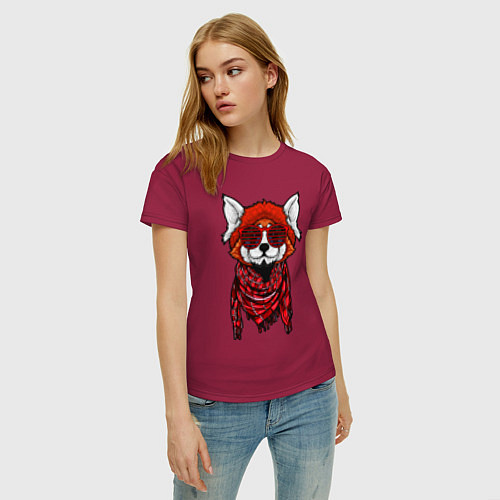 Женская футболка Красная панда / Маджента – фото 3