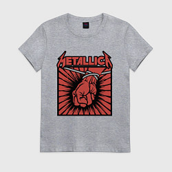 Футболка хлопковая женская Metallica, цвет: меланж