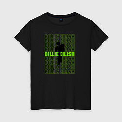 Футболка хлопковая женская BILLIE EILISH logo, цвет: черный