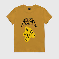 Футболка хлопковая женская ПОШЛАЯ МОЛЛИ, цвет: горчичный