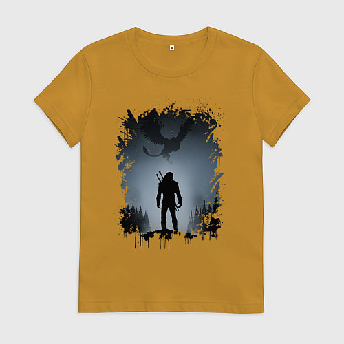 Женская футболка ВЕДЬМАК / Горчичный – фото 1