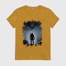 Футболка хлопковая женская ВЕДЬМАК, цвет: горчичный