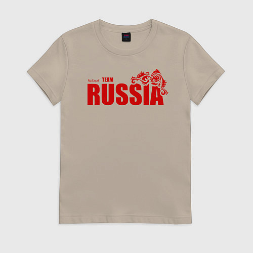 Женская футболка Russia / Миндальный – фото 1