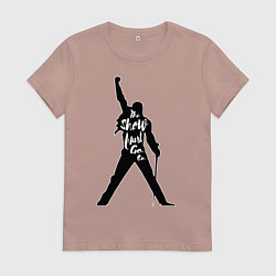 Футболка хлопковая женская Queen - The Show Must Go On, цвет: пыльно-розовый