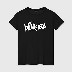 Футболка хлопковая женская Blink 182, цвет: черный