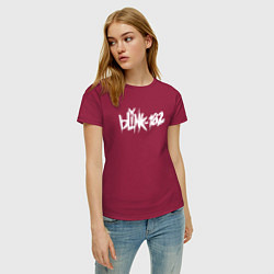Футболка хлопковая женская Blink 182, цвет: маджента — фото 2