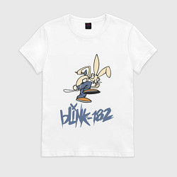 Футболка хлопковая женская BLINK-182, цвет: белый
