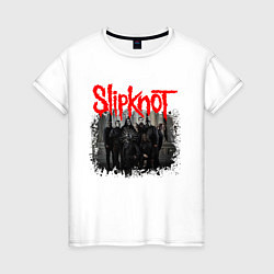 Футболка хлопковая женская SLIPKNOT, цвет: белый