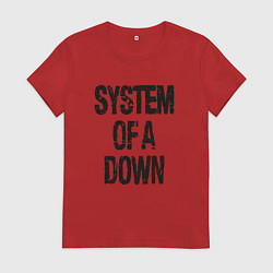 Футболка хлопковая женская System of a down, цвет: красный