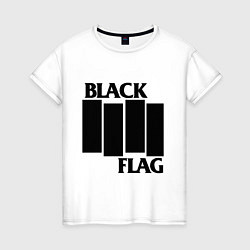 Футболка хлопковая женская BLACK FLAG, цвет: белый