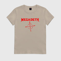 Футболка хлопковая женская Megadeth, цвет: миндальный