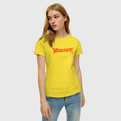 Футболка хлопковая женская Megadeth, цвет: желтый — фото 2