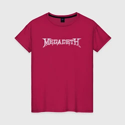 Футболка хлопковая женская Megadeth, цвет: маджента