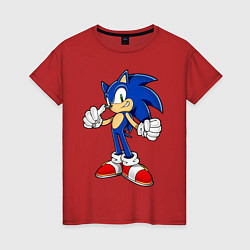 Футболка хлопковая женская Sonic, цвет: красный