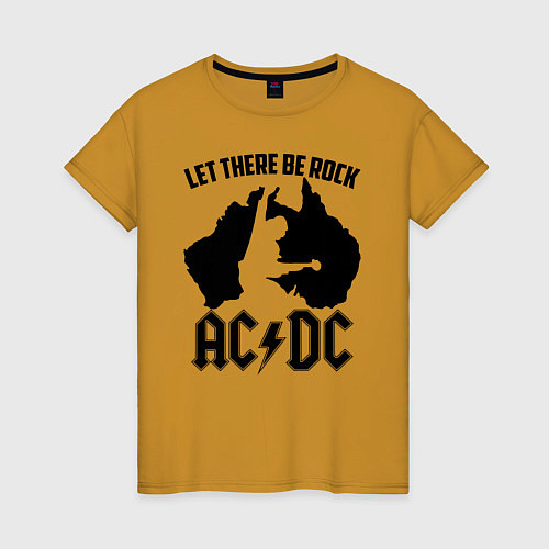 Женская футболка Let there be rock / Горчичный – фото 1