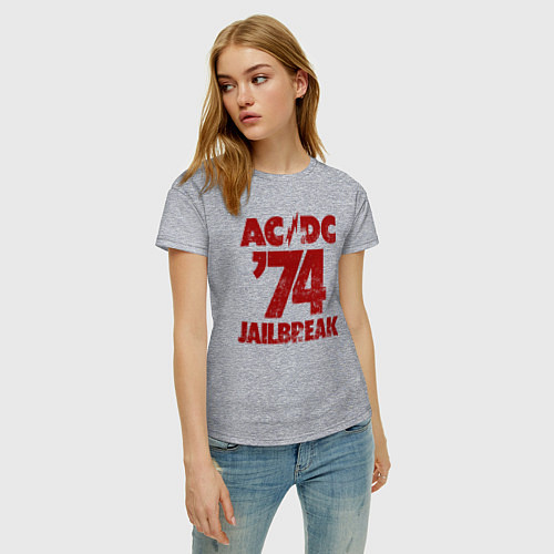 Женская футболка ACDC 74 jailbreak / Меланж – фото 3