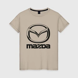 Футболка хлопковая женская MAZDA LOGO, цвет: миндальный