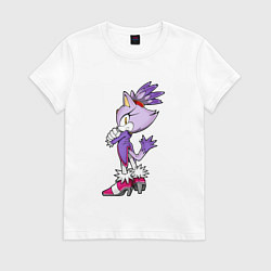 Футболка хлопковая женская SONIC Кошка Блейз, цвет: белый