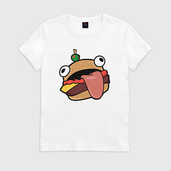 Футболка хлопковая женская Fortnite Burger, цвет: белый