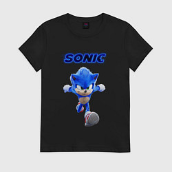 Футболка хлопковая женская SONIC, цвет: черный