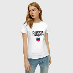 Футболка хлопковая женская Россия, цвет: белый — фото 2