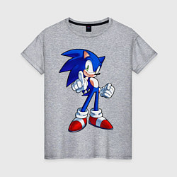 Футболка хлопковая женская SONIC, цвет: меланж