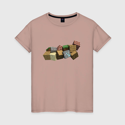 Женская футболка Minecraft / Пыльно-розовый – фото 1