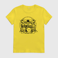 Женская футболка Витрувианский барабанщик