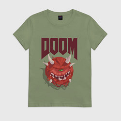 Футболка хлопковая женская DOOM, цвет: авокадо