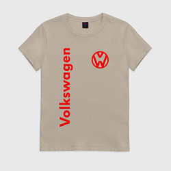 Футболка хлопковая женская Volkswagen, цвет: миндальный