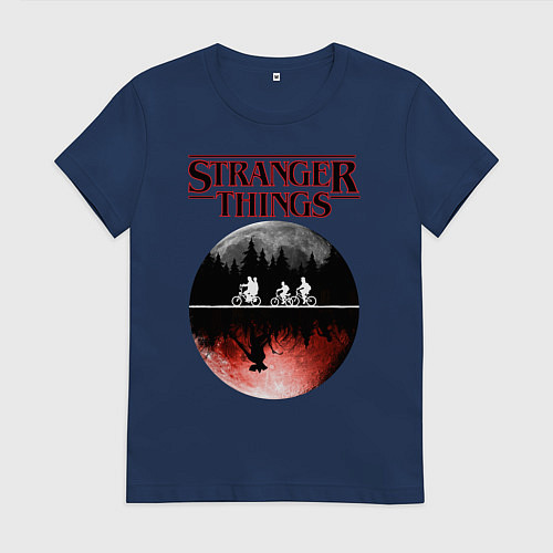 Женская футболка Очень странные дела / Тёмно-синий – фото 1