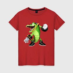 Футболка хлопковая женская Sonic Crocodile, цвет: красный