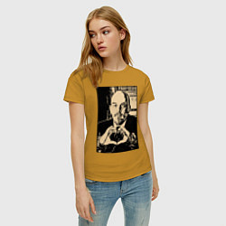 Футболка хлопковая женская Ленин Oko, цвет: горчичный — фото 2