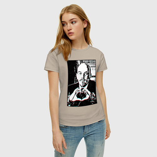 Женская футболка Ленин Oko / Миндальный – фото 3