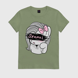 Футболка хлопковая женская Senpai, цвет: авокадо
