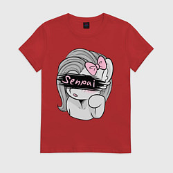 Футболка хлопковая женская Senpai, цвет: красный