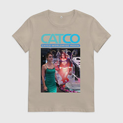 Футболка хлопковая женская Supergirl - CatCo, цвет: миндальный